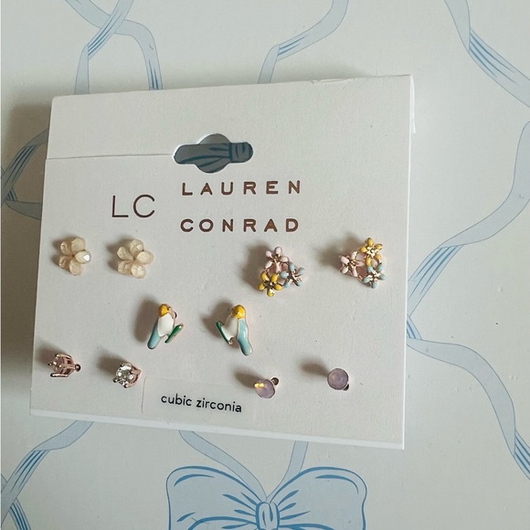 NWT Lauren Conrad Cubic Zirconia & Spring Themed Earring Set💕 - Picture 3 of 5